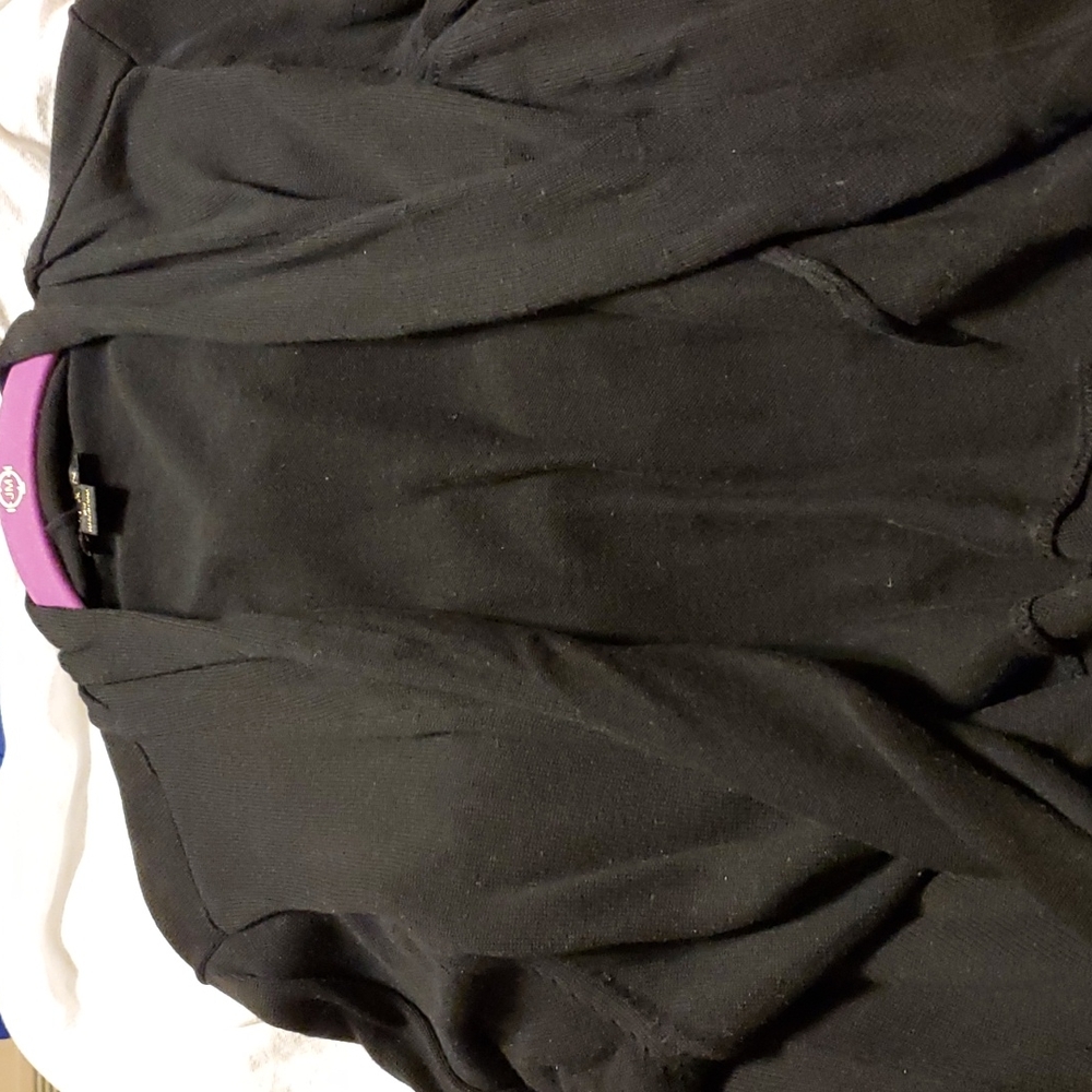 IMAN peplum long sleeve cardigan 2X Black cotton